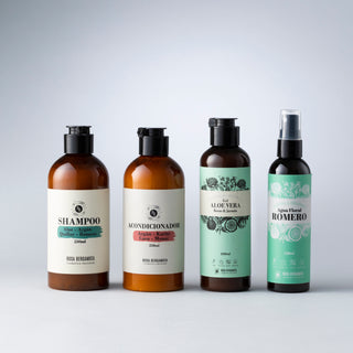 Pack Anticaspa: Shampoo 250ml + Acondicionador 250ml + Gel Aloe Vera 200ml + Agua De Romero 120ml