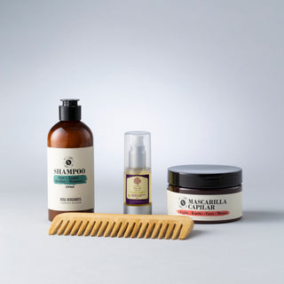 Pack Rulos y Cabello deshidratado + Peineta de madera de REGALO